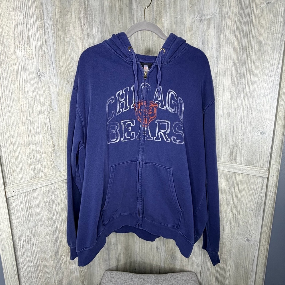NFL Chicago Bears Blue Hooded Sweatshirt Jacket